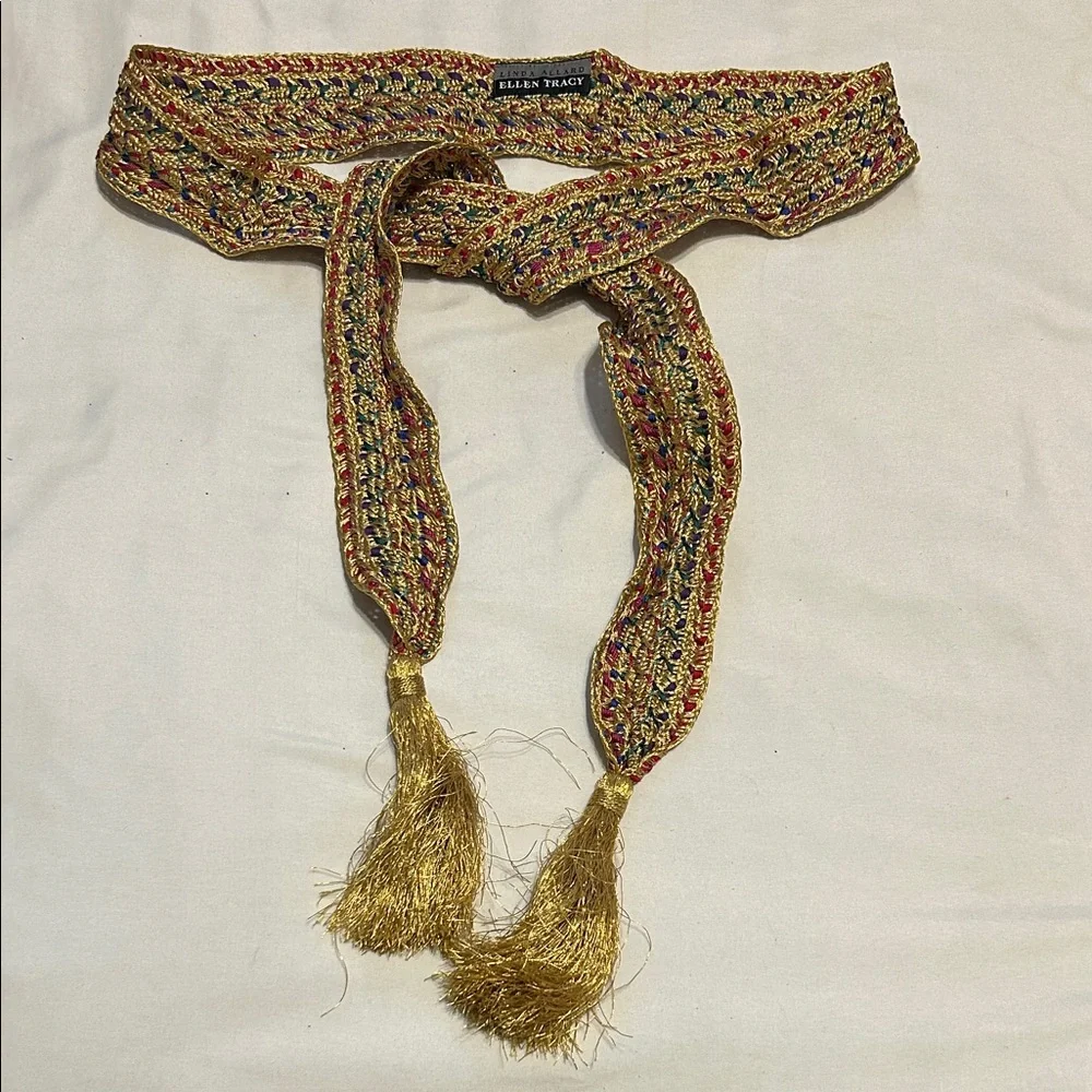 Ellen Tracy Linda Allard fringe festival belt sash